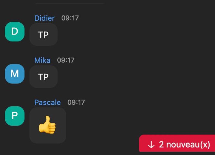 Réactions des membres pendant un live