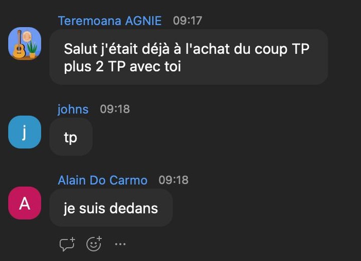 Réactions des membres pendant un live