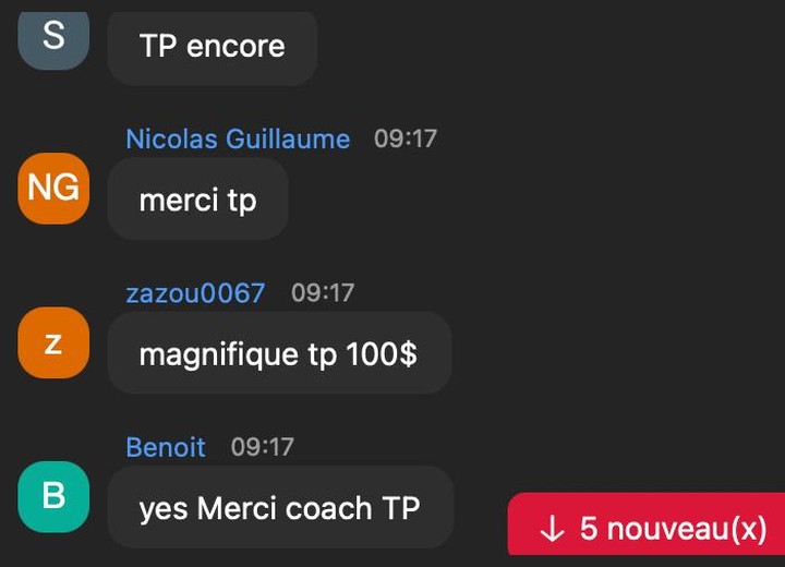 Réactions des membres pendant un live