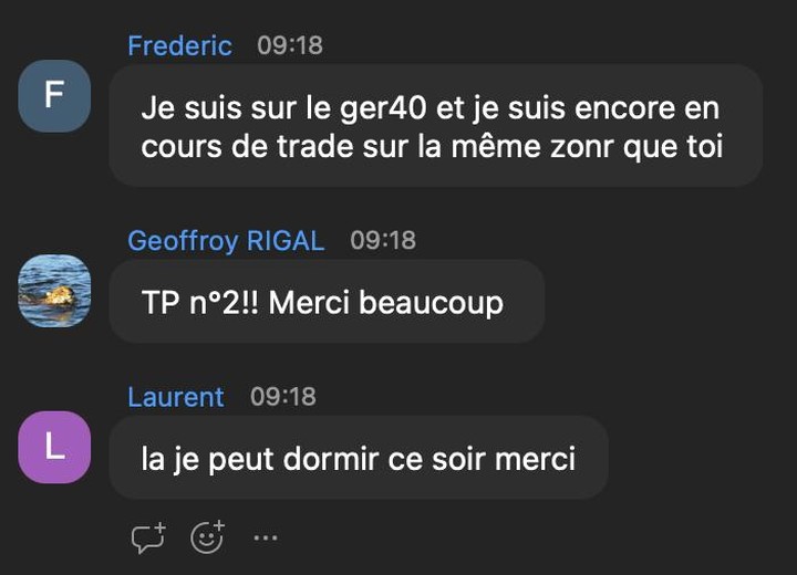 Réactions des membres pendant un live